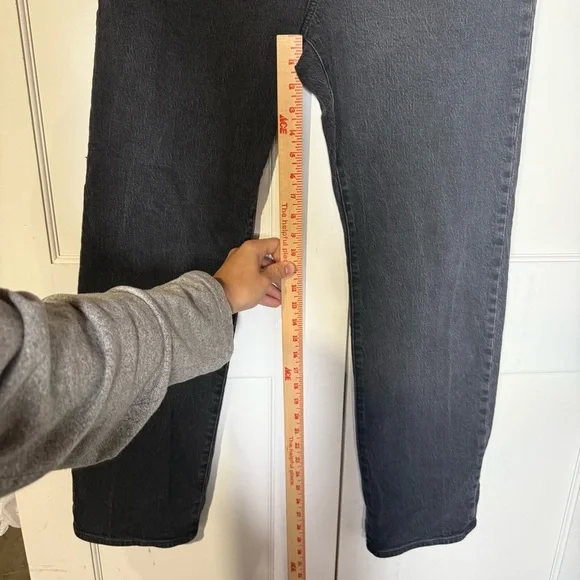 Madewell The ‘90s Straight Leg Jeans Black Size 30 High Rise Denim - Picture 6 of 9